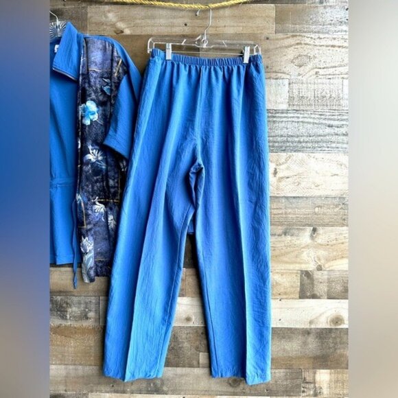 Sport Savvy Womens 2-Piece Loungewear Set with Floral Jacket/ Blue Pants Vintage - Picture 4 of 7